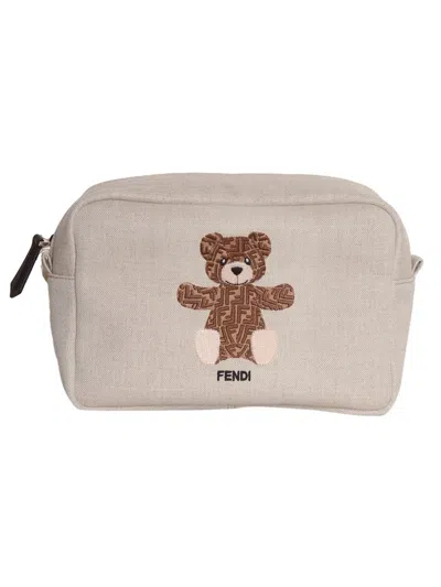 Fendi Kids Hand Held Bag. In Neutral