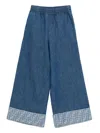Fendi Ide-leg Jeans With Turn-up Kids In Blue