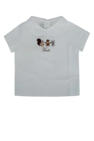 Fendi Kids Jersey T-shirt In Gray