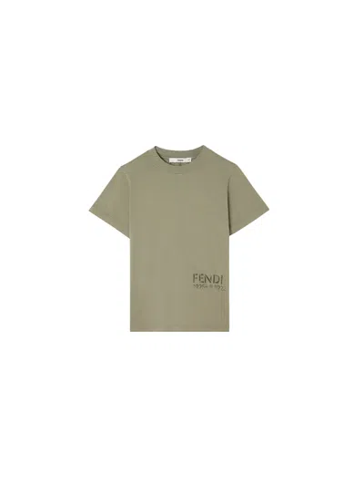 Fendi Kids Junior T-shirt In Green Jersey