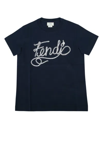 Fendi Kids Kids Cotton T-shirt In Blue