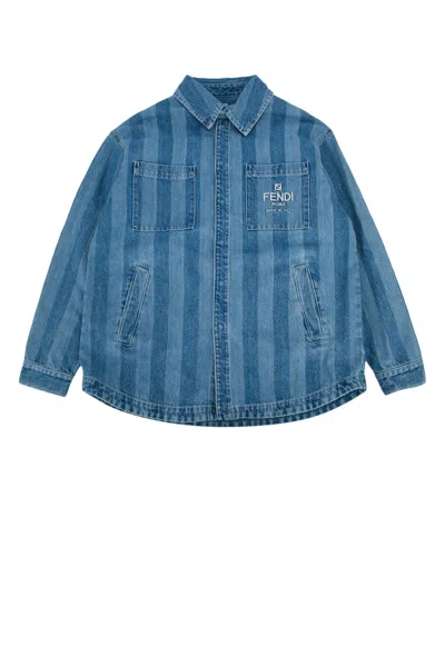Fendi Kids Kids Embroidered Jacket In Blue
