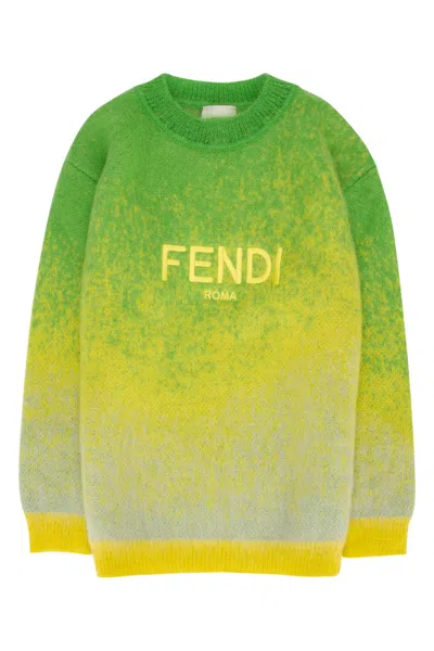 Fendi Kids Kids Knit Sweater In Giallofluomulticol