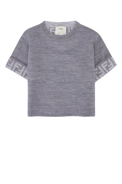 Fendi Kids Kids Knit Sweater In Grigiomelange