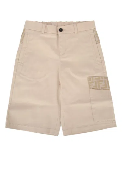 Fendi Kids Kids Linen Gabardine Bermuda Shorts