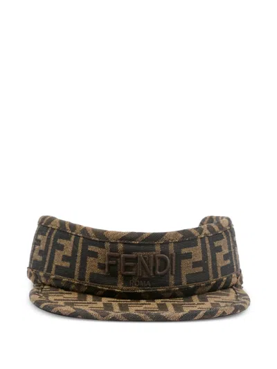 Fendi Kids Kids' Mini Logo Visor In Marrone