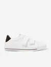 Fendi Kids Leather Velcro Strap Trainers In White