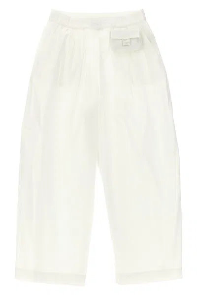Fendi Kids Logo Elastic Pants In Neutral