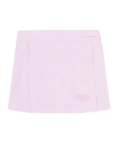 Fendi Kids Logo Embroidered Skirt In Green
