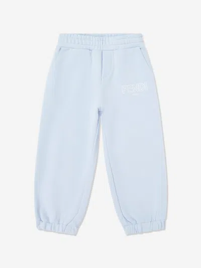 Fendi Kids Logo Joggers In Blue