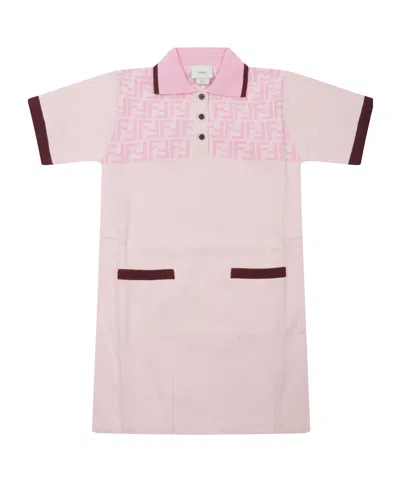 Fendi Kids' Logo-print Short-sleeve Dress In Pink