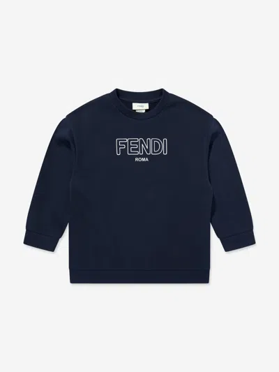 Fendi Kids' Logo-detail Sweatshirt In Blue