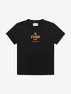 Fendi Kids Logo T-shirt In Black
