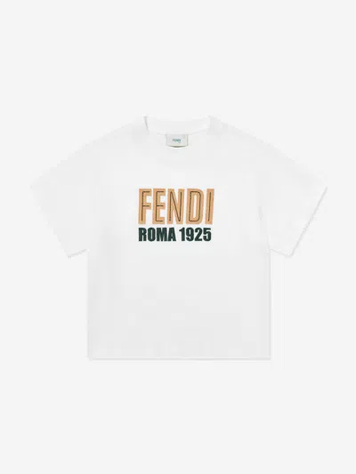 Fendi Kids Logo T-shirt In White