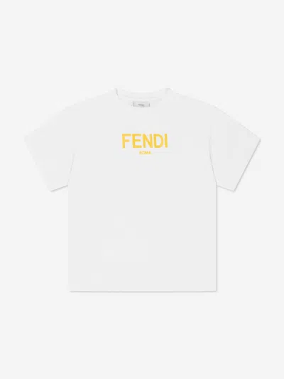 Fendi Kids Logo T-shirt In White