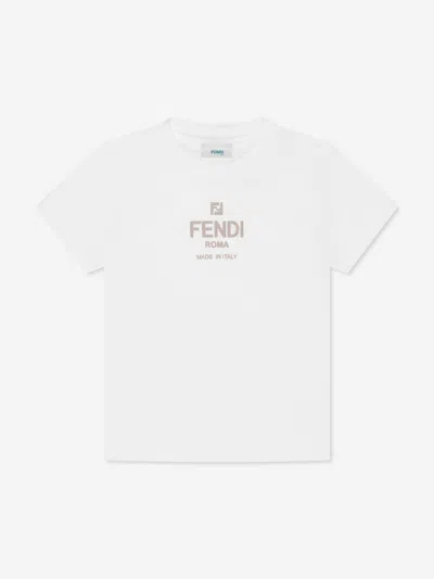 Fendi Kids Logo T-shirt In White