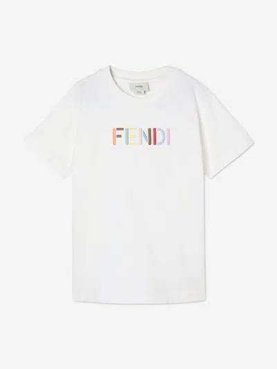 Fendi Kids Logo T-shirt In White