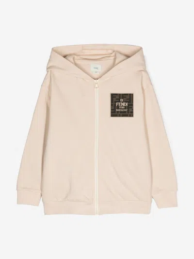 Fendi Babies'  Kids Logo Zip Up Top In Pink