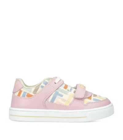 Fendi Kids Logo-panelled Baby Sneakers In Pink