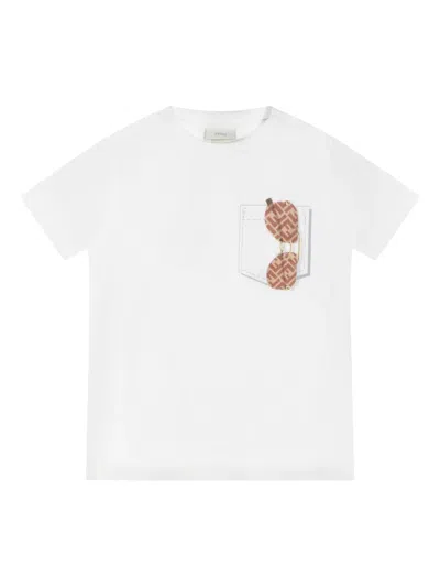 Fendi Kids Mini Eye-catching T-shirt With Graphic Print In White