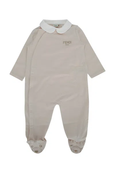 Fendi Kids Mini Stretch Baby T-shirt In Gray