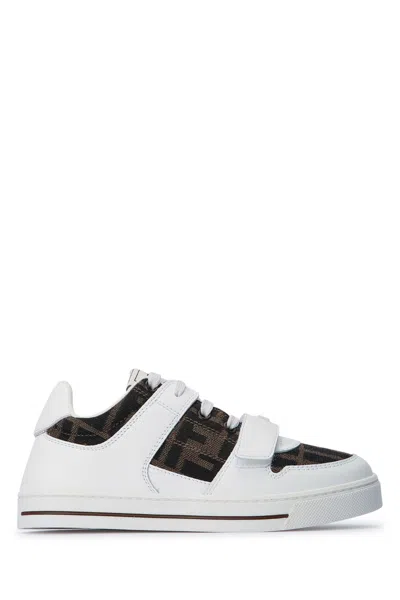 Fendi Kids Monogram Canvas Low-top Sneaker In Black