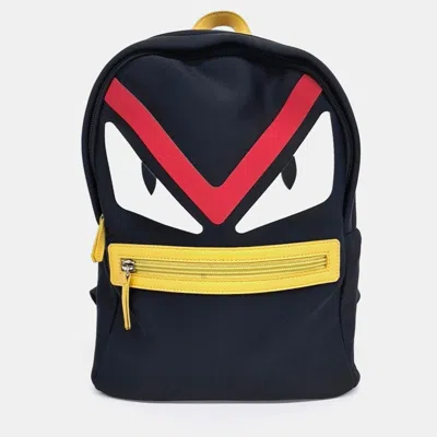 Pre-owned Fendi Kids Monster Backpack In Black