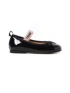 Fendi Logo Bow Ballet Shoes In Nero