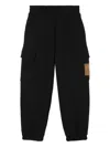 Fendi Kids Black Jogger Pants With Ff Logo In Black