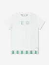 Fendi Kids Pequin Print T-shirt In Blue