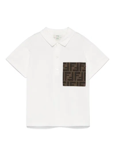 Fendi Kids Polo Shirt In White