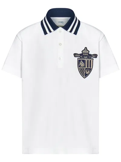 Fendi Kids Polo Shirt In White