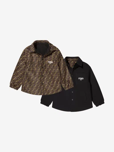 Fendi Kids Reversible Logo Shirt 5 Yrs Brown