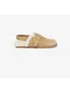 Fendi Logo Buckle Slippers In Brown