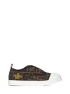 Fendi Sneakers For Kids With All-over Ff Logo In Brown