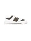 Fendi Kids Leather Jacquard Logo Trainers In White