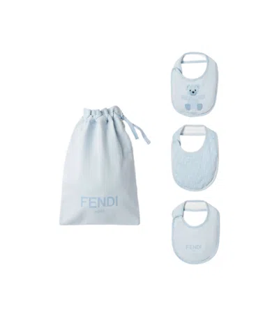 Fendi Kids Stretched Bavaglini Set In Blue