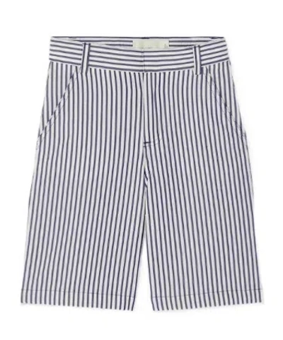 Fendi Kids Striped Seersucker Bermudas In Black