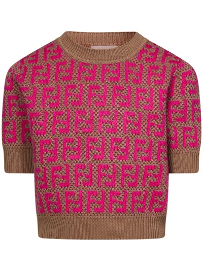Fendi Kids Sweater In Brown