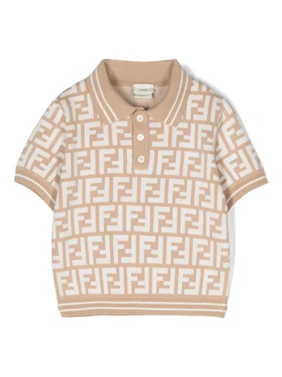 Fendi Kids T-shirts And Polos Beige