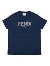 Fendi Kids T Shirts And Polos In Blue