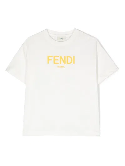 Fendi Kids T Shirts And Polos In White