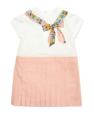 Fendi Kids Tie Printed Dress In Multi
