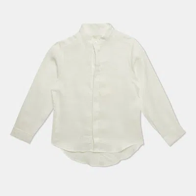 Pre-owned Fendi Kids White Linen Button Front Shirt 6 Yrs