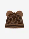 FENDI KIDS WOOL BEANIE HAT WITH EARS