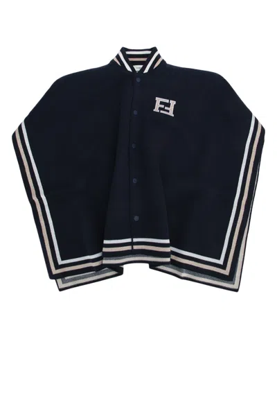 Fendi Kids Wool-blend Striped Scarf In Transparent