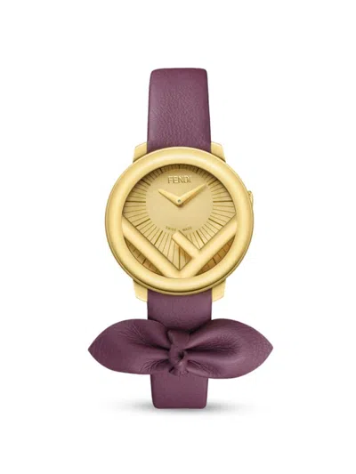 FENDI KIM JONES CAPSULE 28MM STAINLESS STEEL & LEATHER STARP WATCH