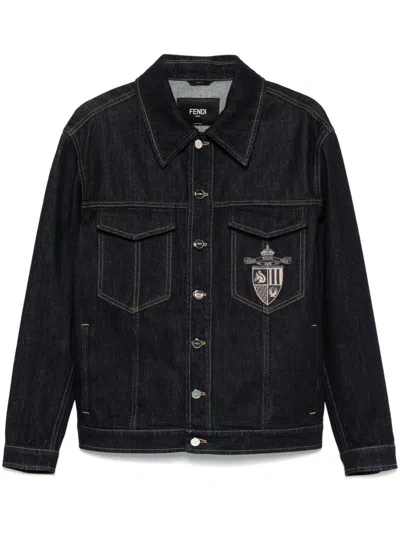 FENDI BLUE COTTON DENIM JACKET