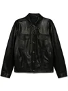 Fendi Men's Embossed Ff Patch Nappa Leather Blouson Jacket In Schwarz