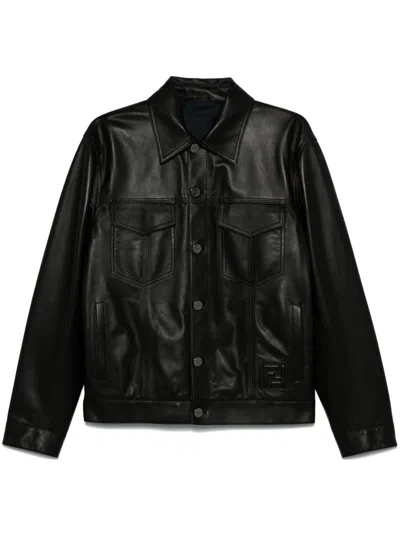 FENDI BLACK LEATHER JACKET